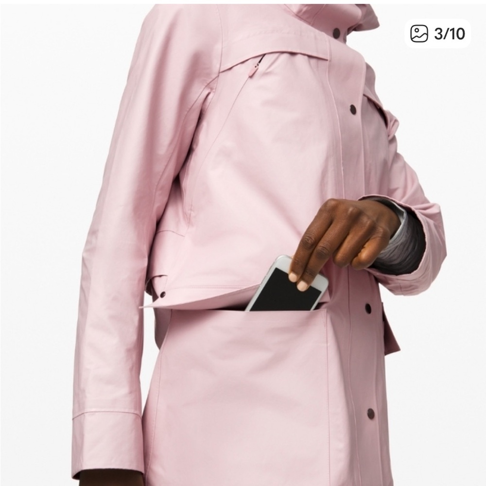 Lululemon Into The Drizzle Jacket•Waterproof Glyde•RARE FAWN PINK•LIKE NEW•6 - Picture 2 of 16